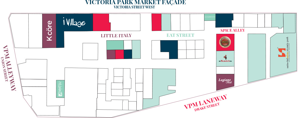 Map of Lower level of Victoria Park Market - Victoria Park Market